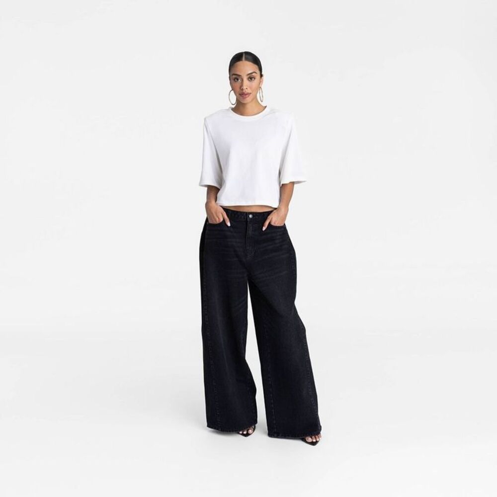 KBB by Kahlana -  Women's Low-Rise Wide Leg 'The Rach Black - Picture 3 of 3